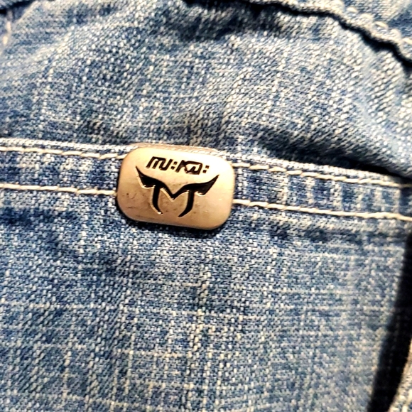 Muka Mens Denim Jean Shorts Y2K Hip/Hop Size 38 - Picture 2 of 7